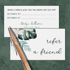 cartão de referência para flores brancas emerald g