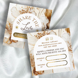 Cartão de referência para flores marrons legíveis