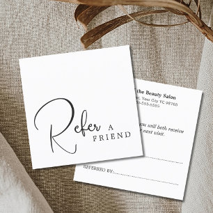 Cartão de referência preto e branco Elegante simpl