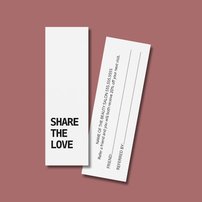 Cartão de referência preto e branco Elegante simpl (Criador carregado)