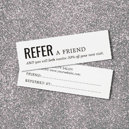 Cartão de referência preto e branco Elegante simpl