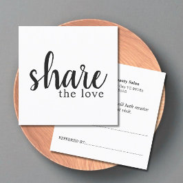 Cartão de referência preto e branco Elegante simpl