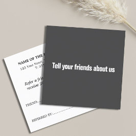 Cartão de referência preto e branco Elegante simpl