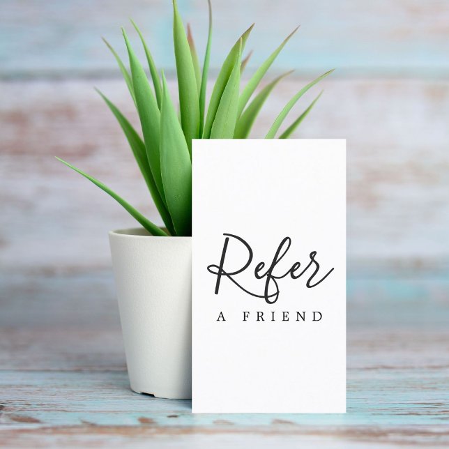 Cartão de referência preto e branco Elegante simpl (Criador carregado)