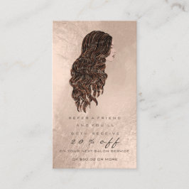 Cartão de Referência Salão Cobre Makeup Lash Haird