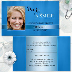 Cartão de Referência Share A Smile Azul
