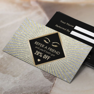 Cartão de Referência Trendy Silver Glitter Beaut