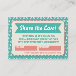 Cartão de Referência Veterinário - Personalizável