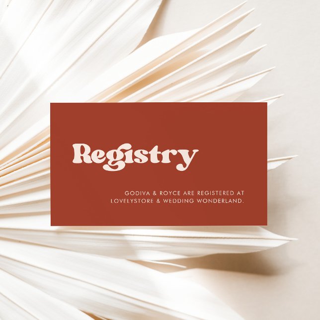 cartão de registro de casamento do na moda retro t (Criador carregado)