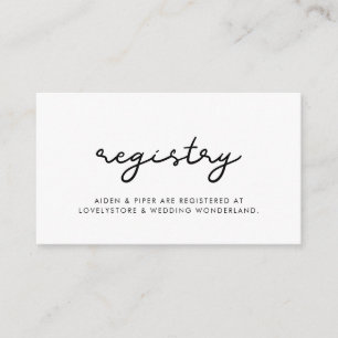 Cartão de registro de casamento simples