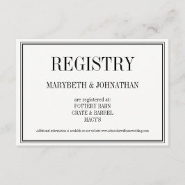 Cartão de registro de casamento simples e elegante