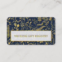 Cartão de Registro de Gift Dourado Oriental Boho