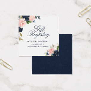 Cartão de registro de presente de casamento flora
