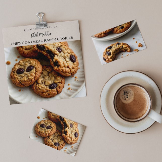 Cartão de Registro de Receita de Cookie Personaliz (Criador carregado)