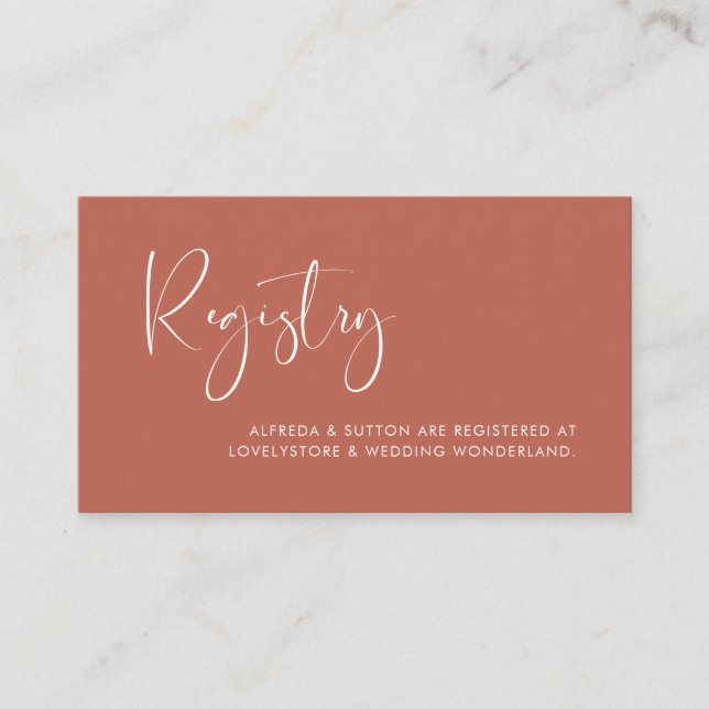 Cartão de registro do casamento de argila vermelha (Frente)