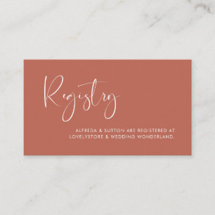 Cartão de registro do casamento de argila vermelha