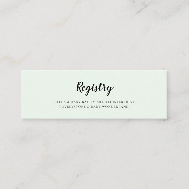 Cartão de registro do Chá de fraldas de aguarela b (Frente)