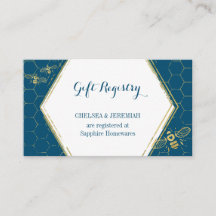 Cartão de Registro Dourado para Presente de Abelha