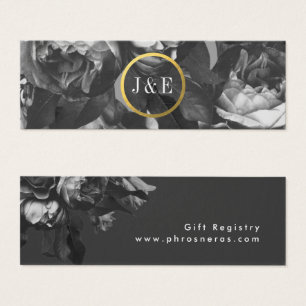 Cartão de Registro Dourado Rose Bouquet Preto