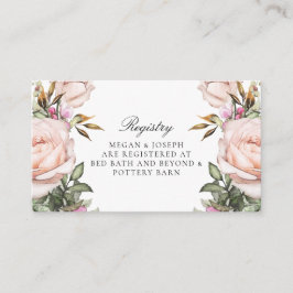 Cartão de Registro Floral Rosa Jardim