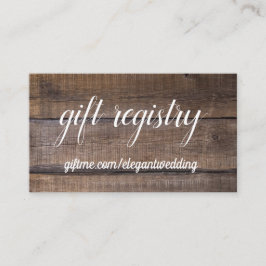 Cartão de Registro Simples Rustic Wood Wedding