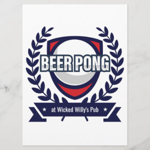 Cartão de Regras de Pong de Cerveja Personalizável
