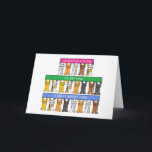 Cartão de Relatório de Boas Grades de parabéns<br><div class="desc">Três filas de gatos de desenho animado em pé em suas patas traseiras segurando banners com uma mensagem de parabéns escrita sobre eles para qualquer um que tenha um bom boletim e notas.</div>