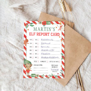 Cartão de Relatório do Elfo de Natal