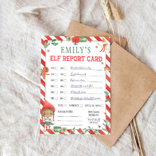 Cartão de Relatório Elf de Natal