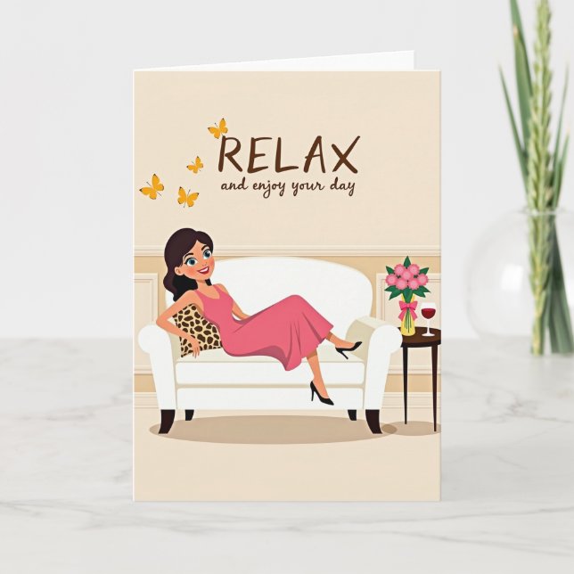 Cartão de Relaxamento Almofada Manchada (Frente)