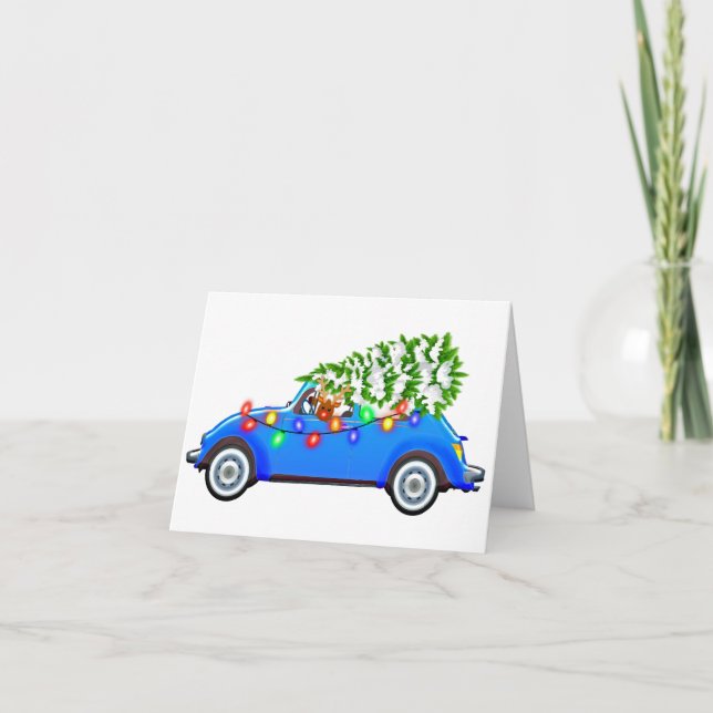 Cartão de Rena de Nariz Vermelho (Frente)