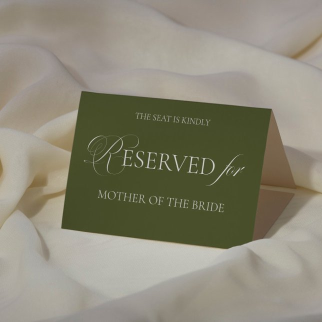 Cartão de Reserva de Local de Casamento Verde Oliv (Criador carregado)
