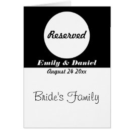 Cartão de Reserva de mesa Casamento Preto E Branco