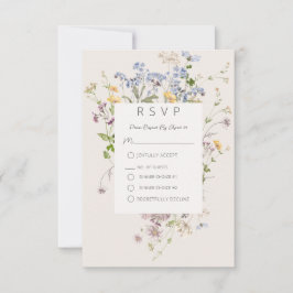 Cartão de Resposta a Creme Delicado Boho Wildflowe