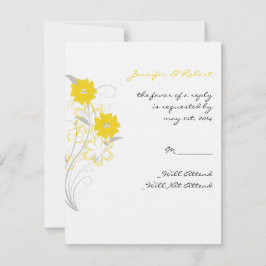 Cartão de Resposta Amarelo Budding Romance