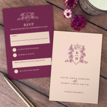 Cartão de Resposta ao Casamento de Pêssego e Coroa