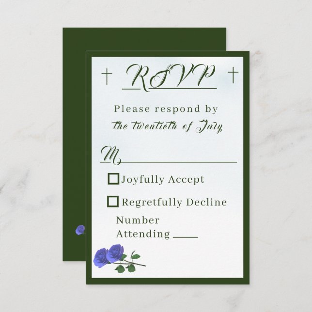 Cartão de Resposta Azul e Verde da Mistura Católic (Frente/Verso)