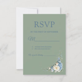 Cartão de Resposta Azul Europeu RSVP
