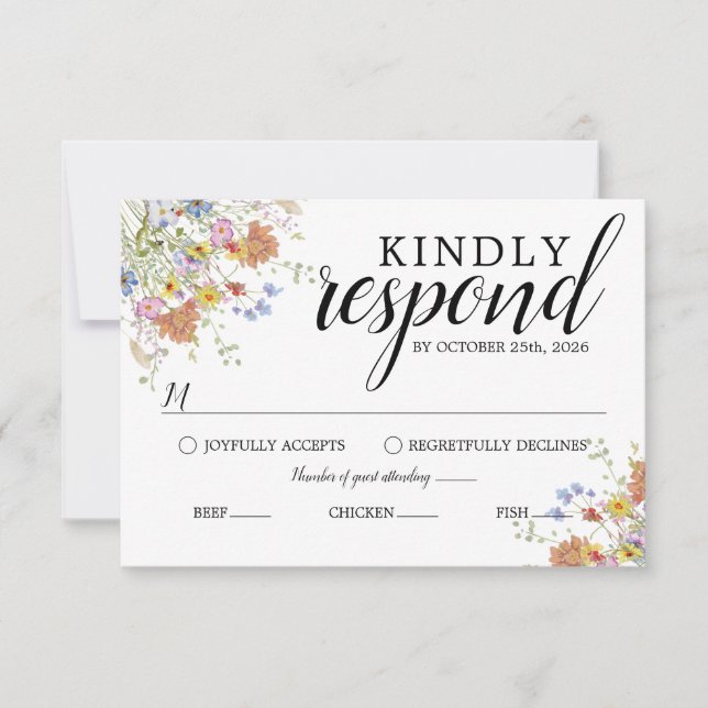 Cartão de Resposta Bloom & Bliss (Frente)