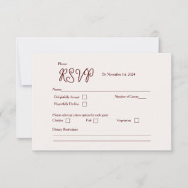 Cartão de Resposta Burgundy Bliss Versão 2