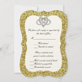 Cartão de Resposta Cardíaca Infinito Dourado à Lum