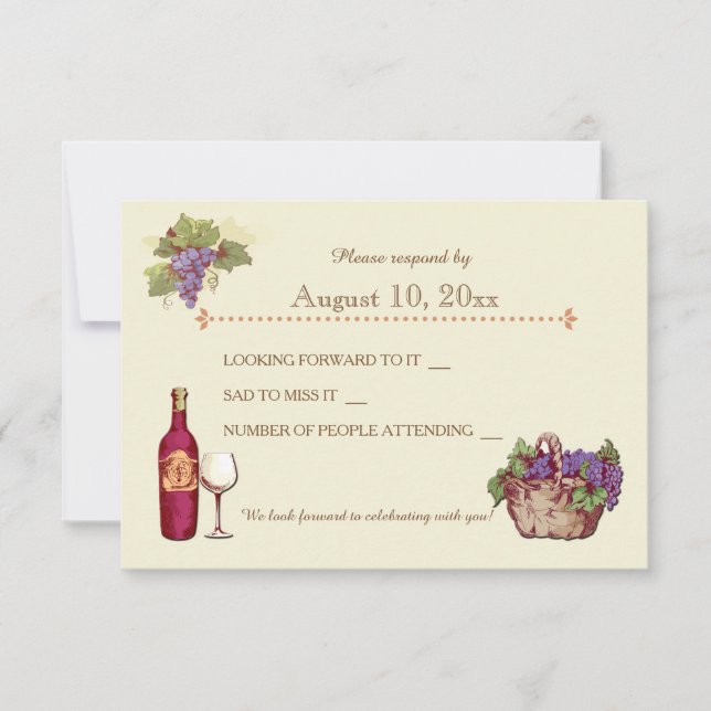Cartão de Resposta Casamento na Vinha (Frente)