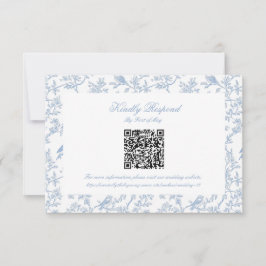 Cartão de Resposta com Código QR em Toile Floral A