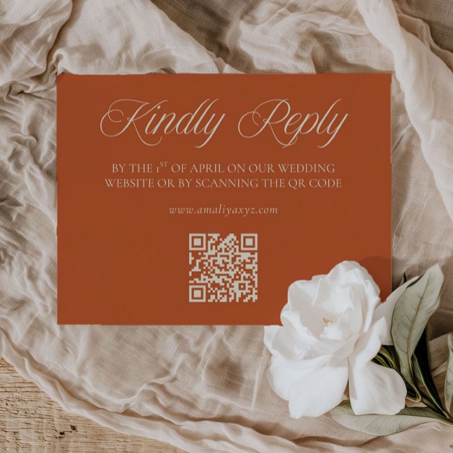 Cartão de Resposta com Código QR para Casamento no (Criador carregado)