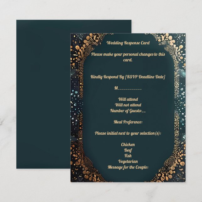 Cartão de resposta com pequenos design florais pon (Frente/Verso)