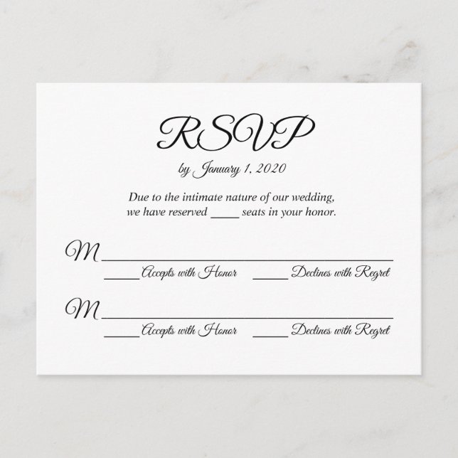 Cartão de Resposta Convite (Frente)