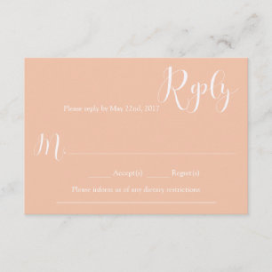 Cartão de resposta coral do casamento