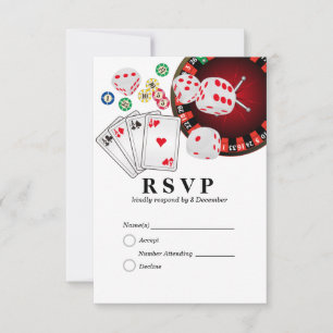 Cartão de Resposta de 3,5" x 5" do Casino las veg