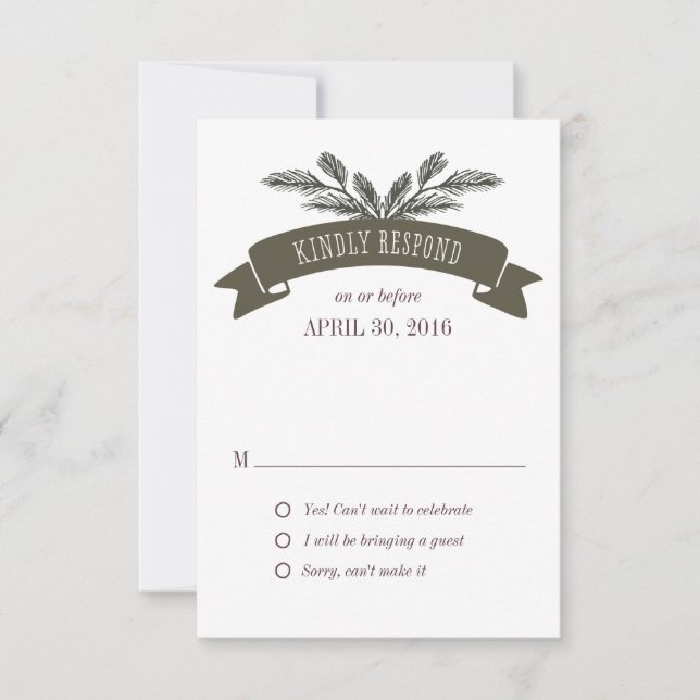 Cartão de Resposta de Agulha Rústico (Frente)