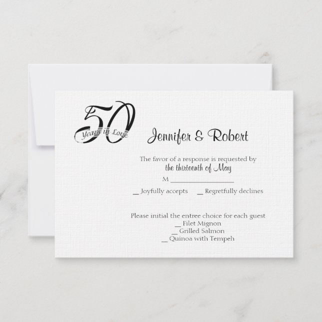 Cartão de resposta de aniversário de 50 fotos (Frente)